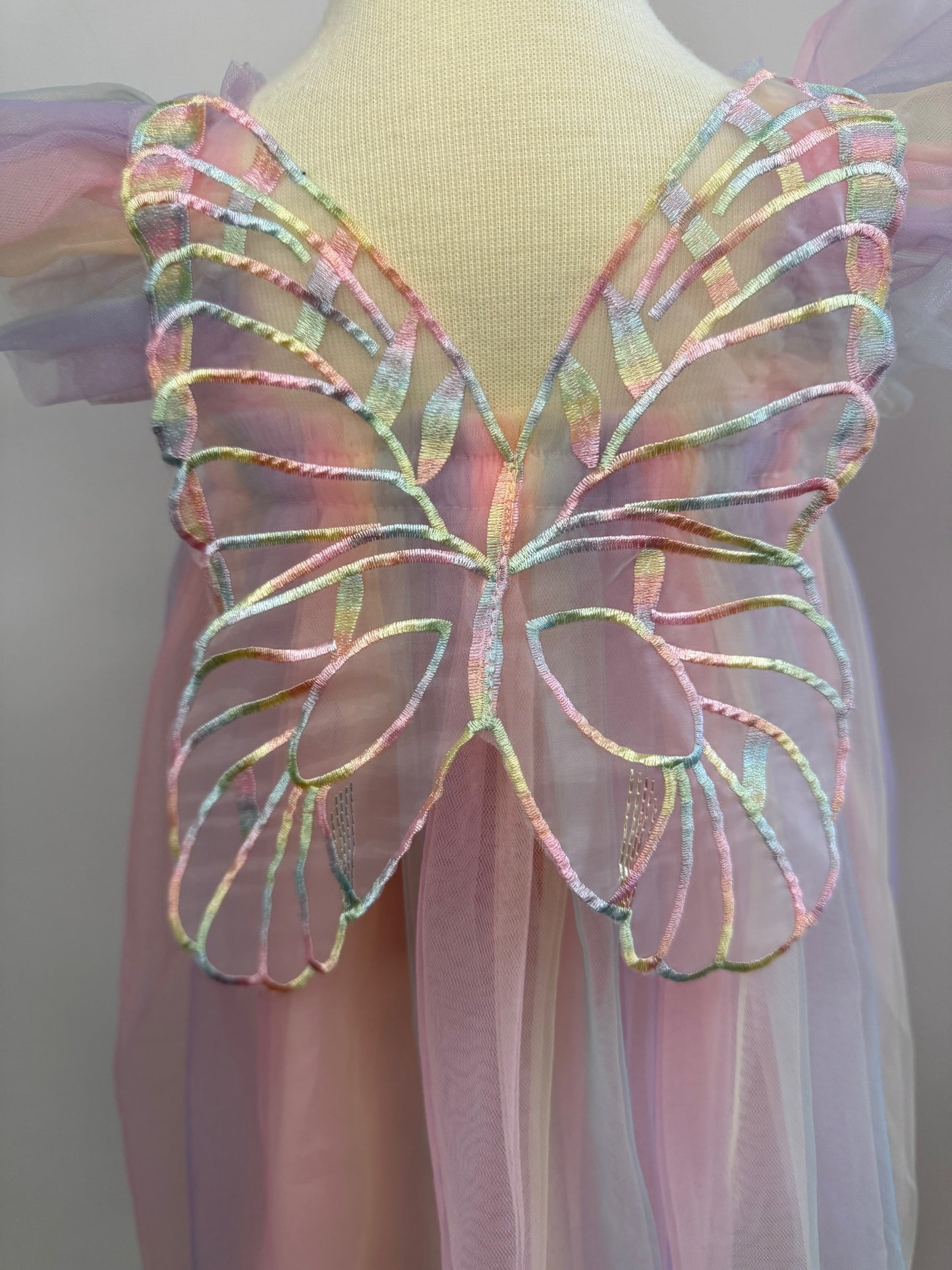 Butterfly Wings Tulle Dress Pastel Rainbow