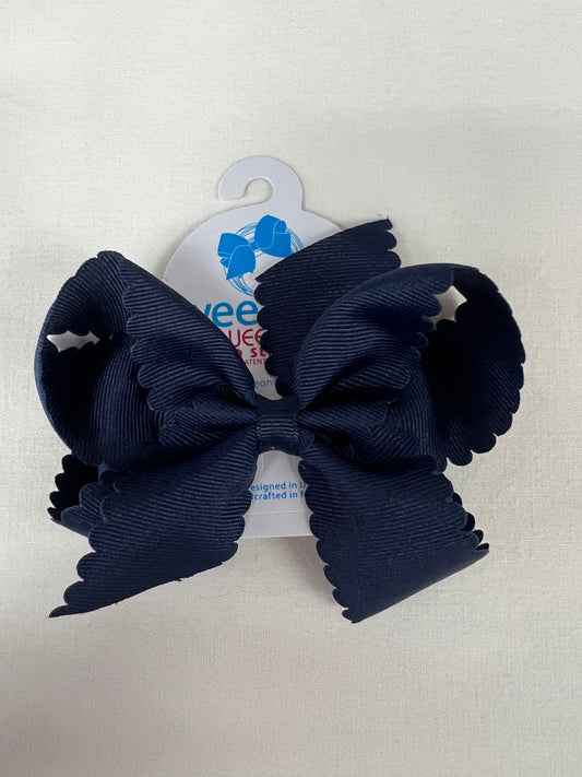 NVY MED Scallop Bow