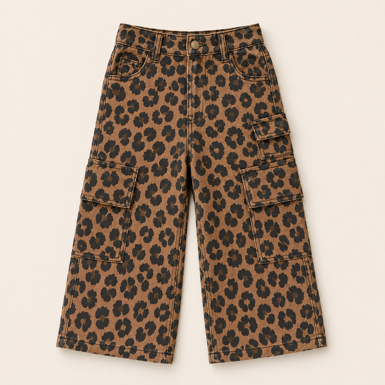 Leopard Print Cargo Pants