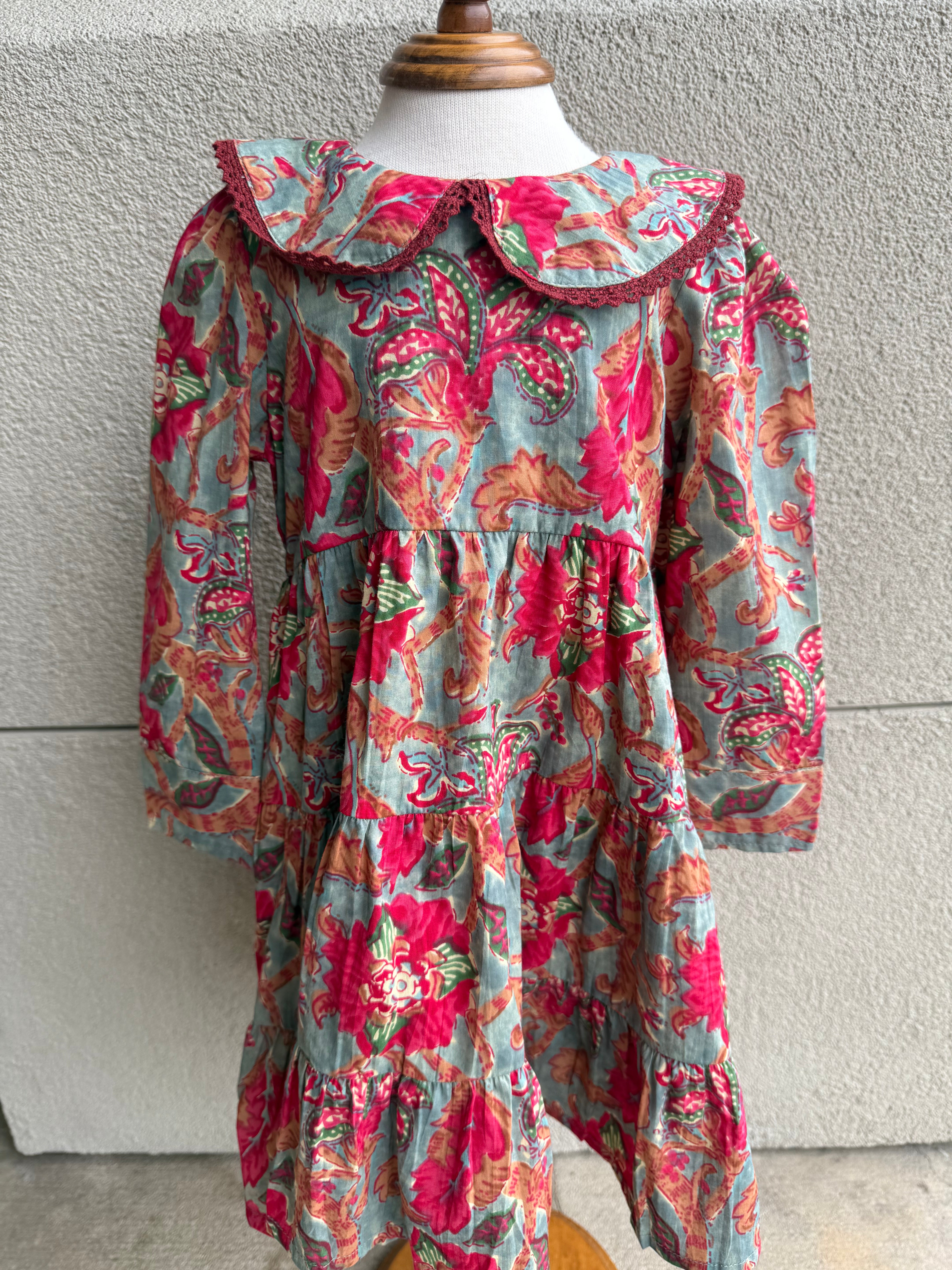 Red Rust Paisley Collared Dress – Espi's Kids