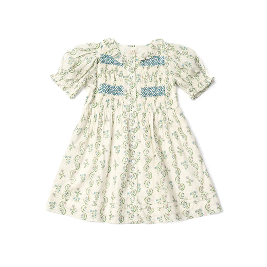 Ivory Floral Vine Print Dress