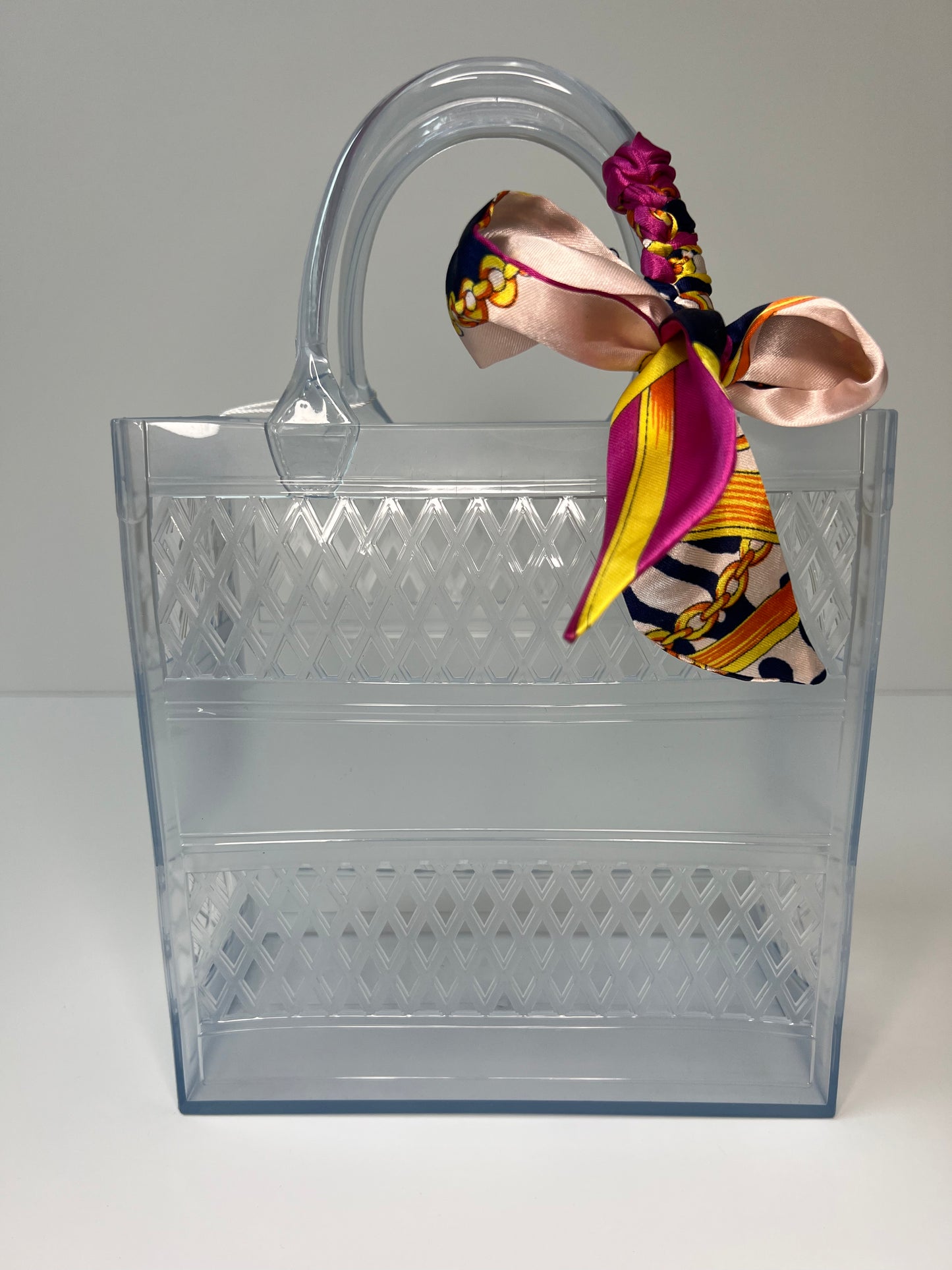 Clear Jelly Basket W/Scarf