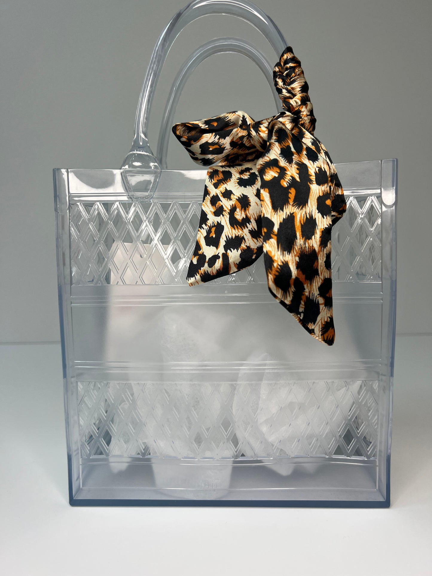 Clear Jelly Basket W/Scarf