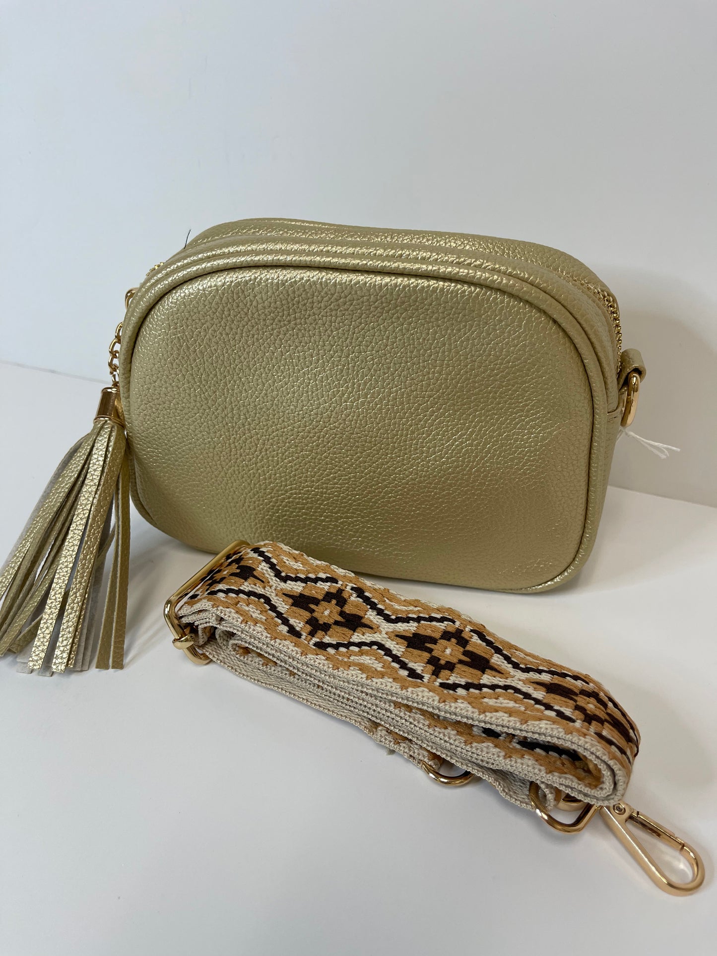 Gold Wide Strap Bag