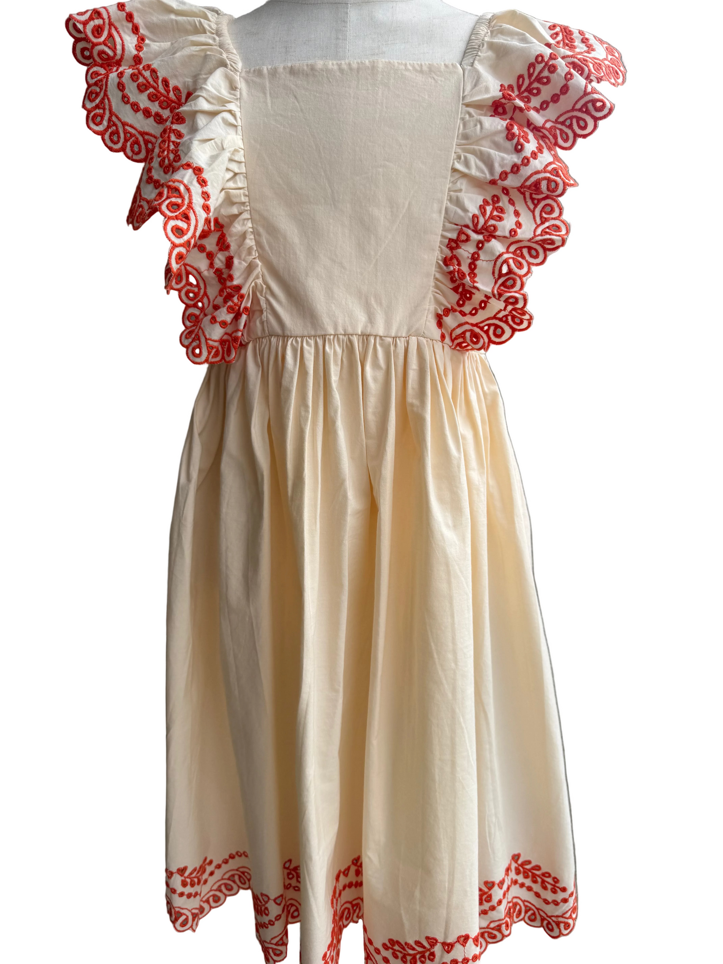 Clementine Mandarin Pearled Ivory Dress