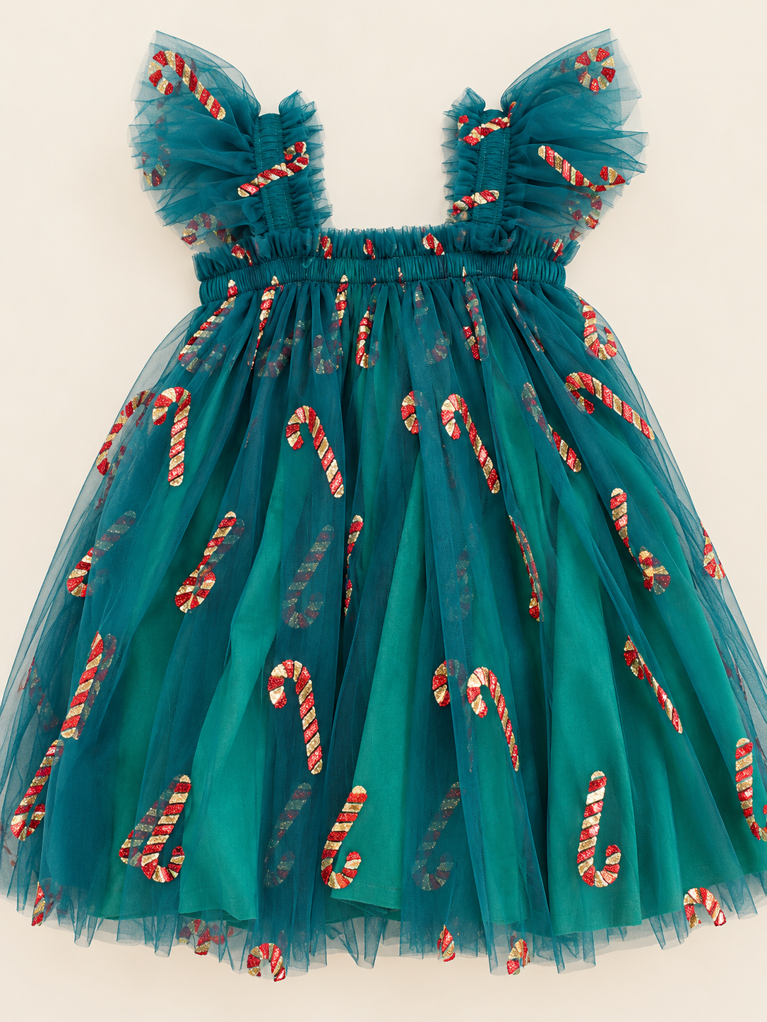 Candy Cane Tulle Green Dress