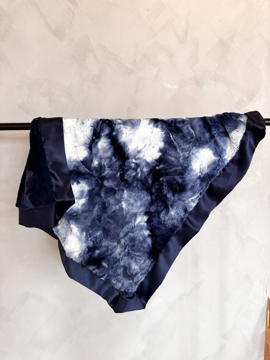 Navy Tie Dye Blanket