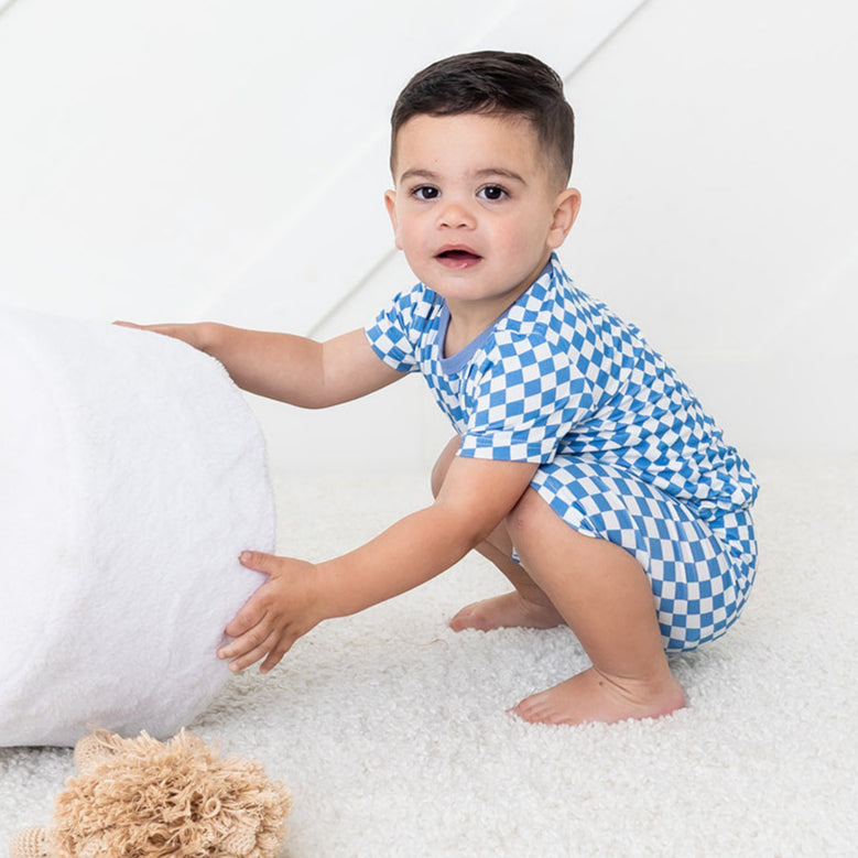 Blue Checks SS Pj Set