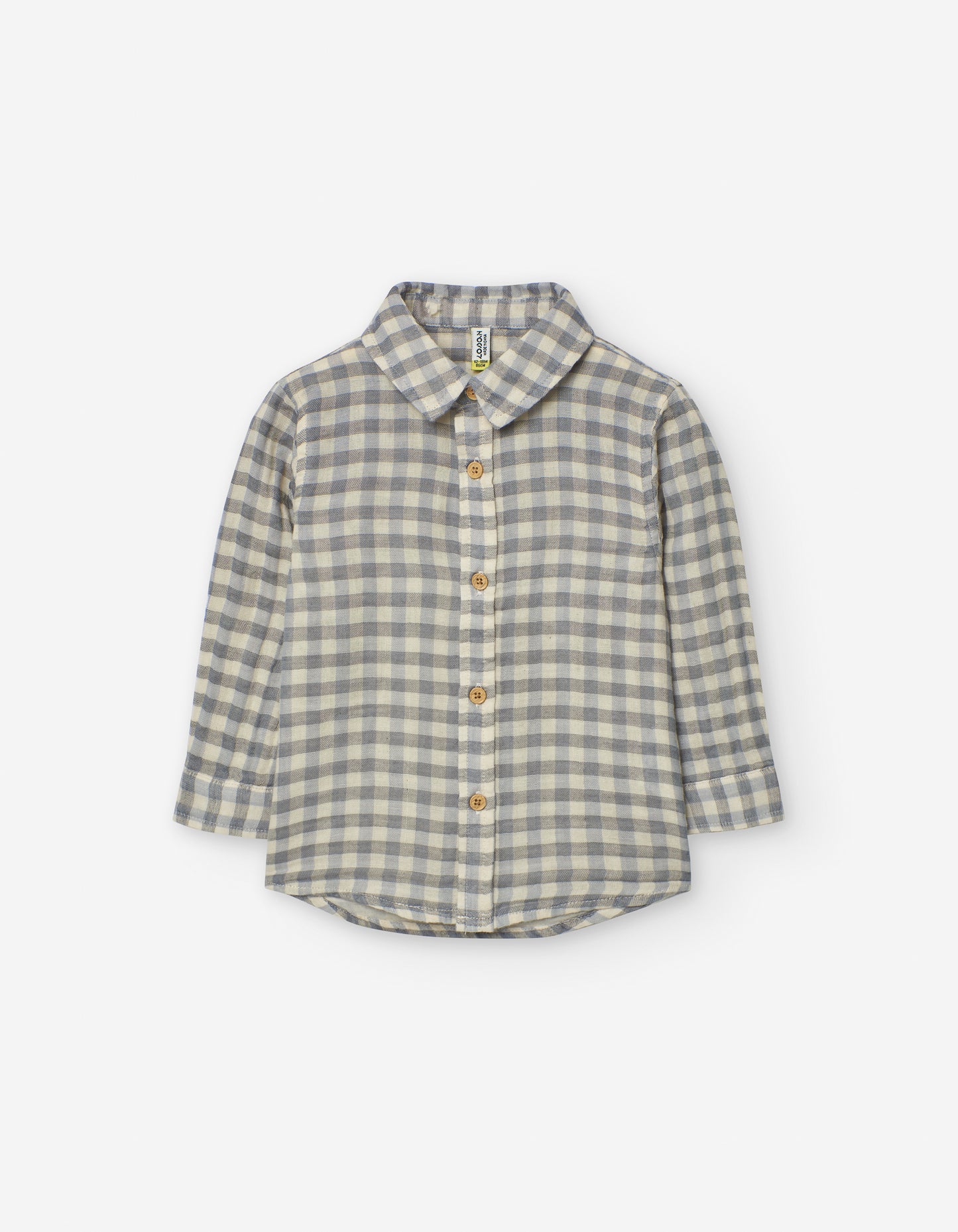 Slate Blue Ivory Plaid Shirt