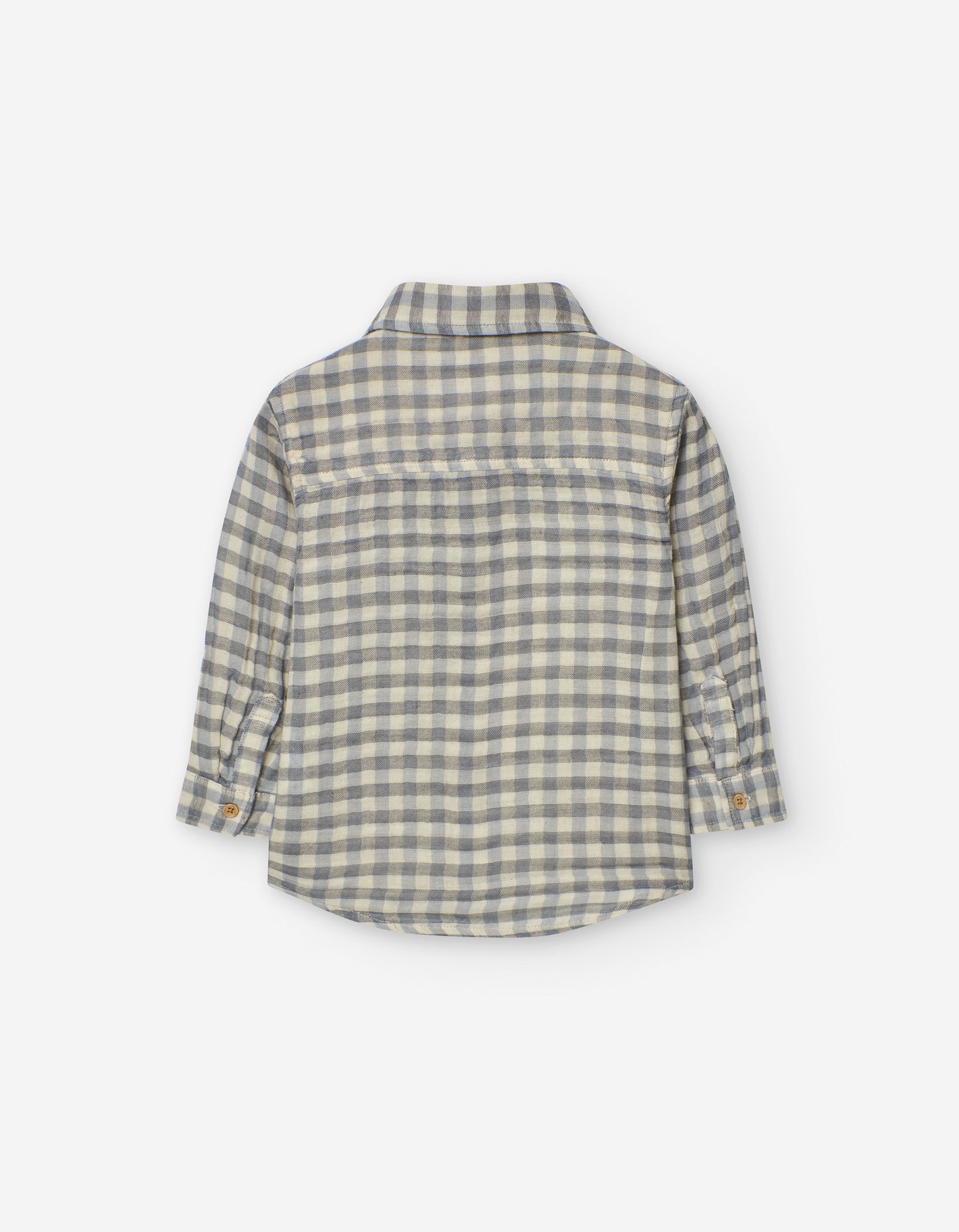 Slate Blue Ivory Plaid Shirt