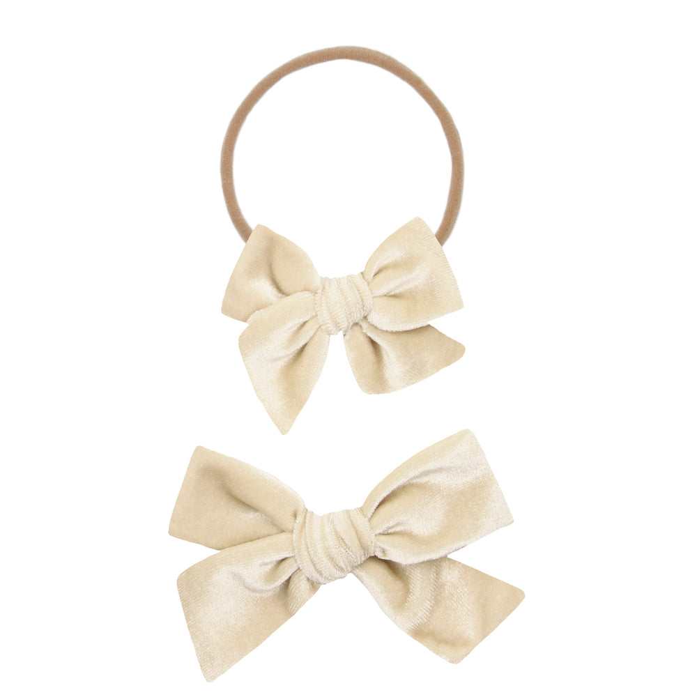 Velvet Lattle Bow Headband