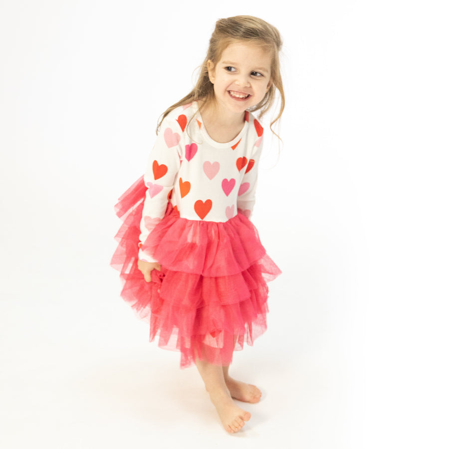 Big Hearts Layered Tulle Dress