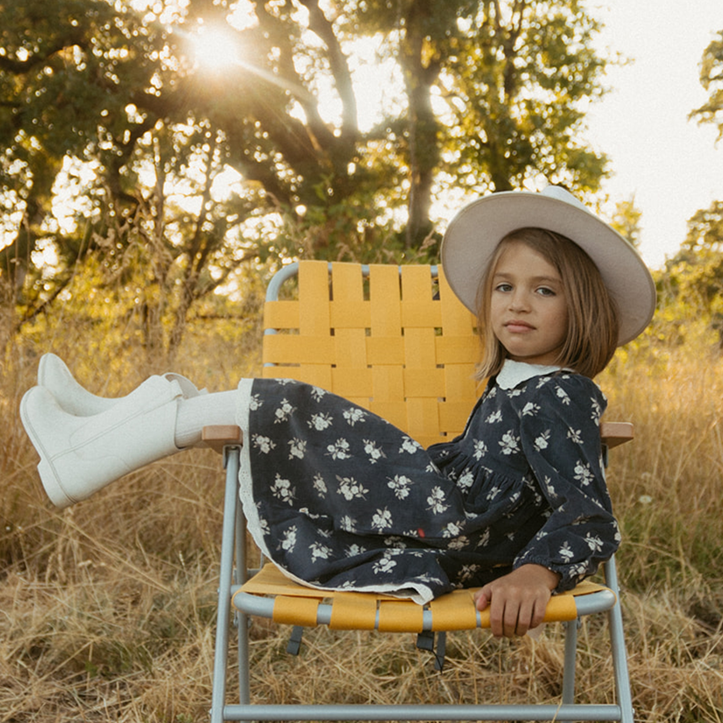 Corduroy Grey Bloom Eyelet Dress