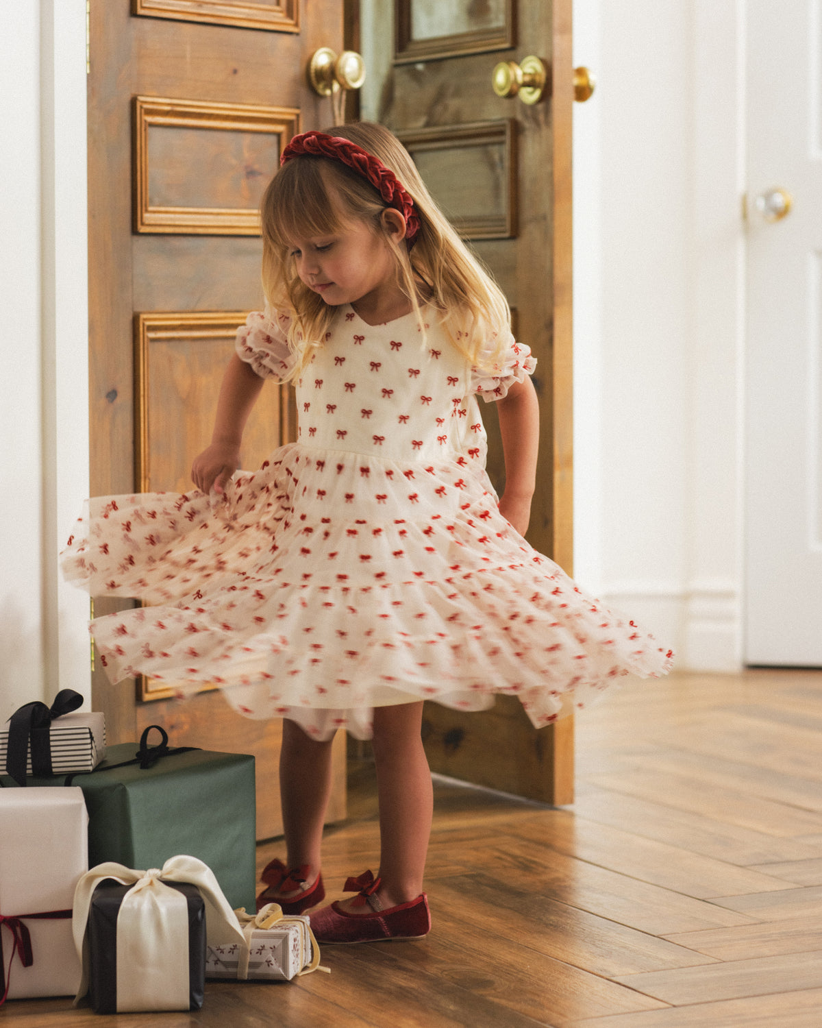 Dottie Dress Ruby Bows