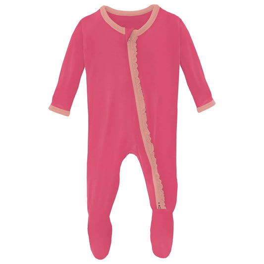 Winter Rose Ruffle Footie