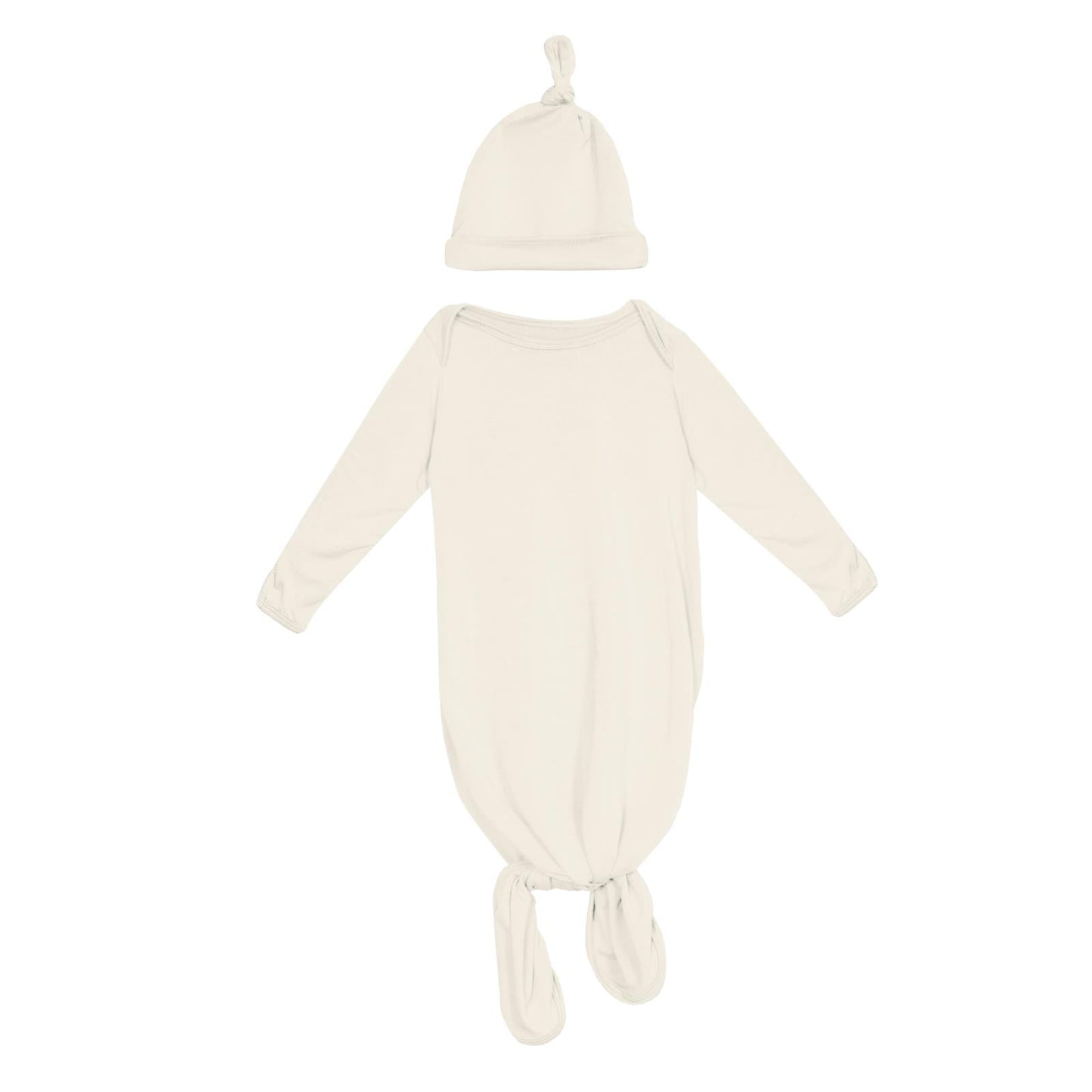 Natural Gown & Hat Set