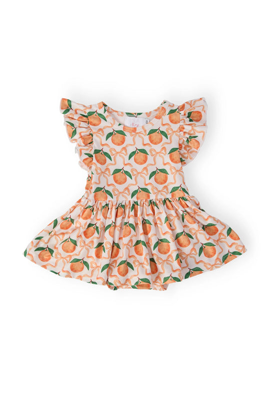 Orange Orchard Flutter Twirl Bodysuit