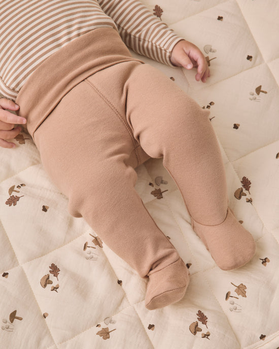 Almond Stripe Side Snap Bodysuit + Pant Set