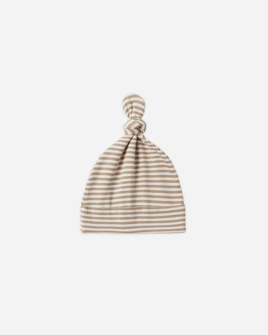 Almond Stripe Knotted Baby Hat