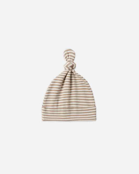 Almond Stripe Knotted Baby Hat
