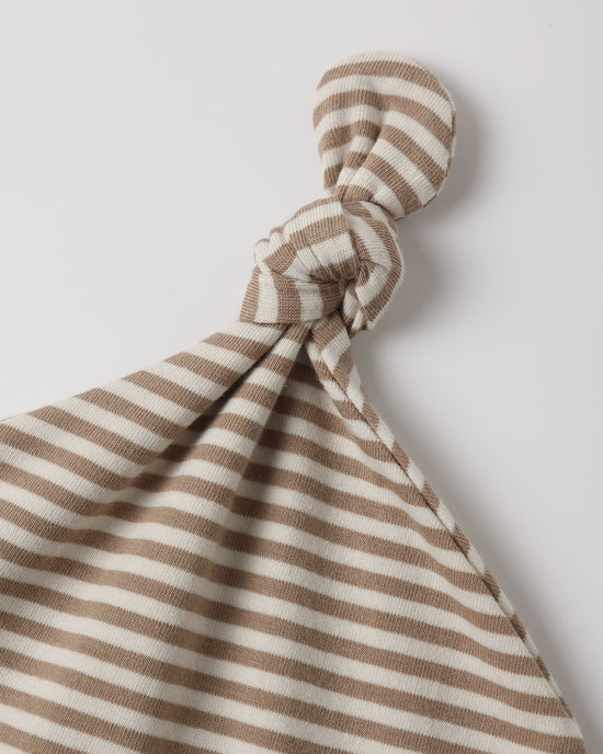 Almond Stripe Knotted Baby Hat