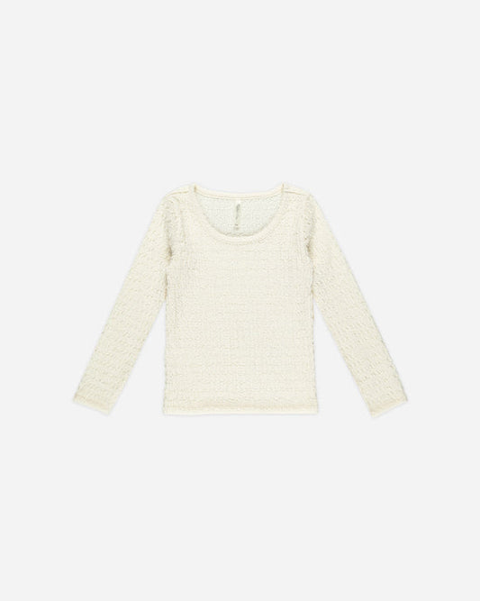 Ivory LS Textured Top