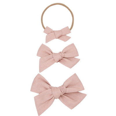 Linen Bow Rose Headband Medium