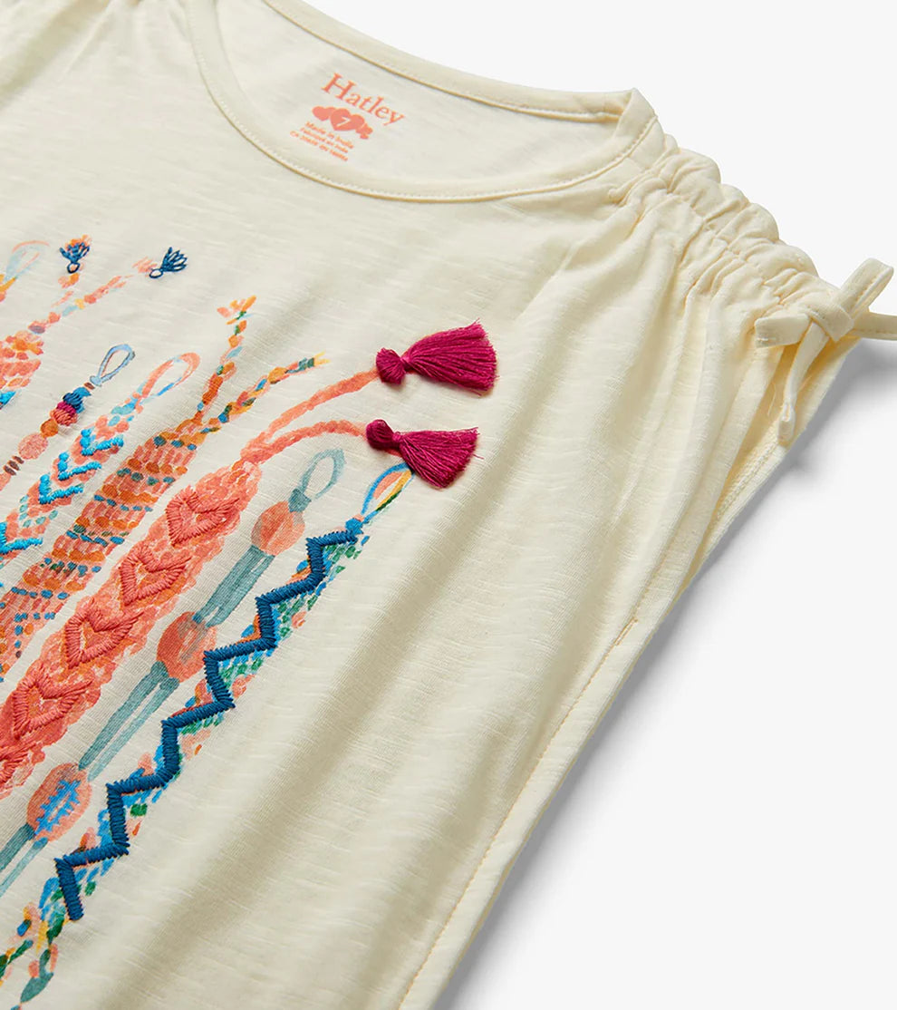 Friendship Bracelet Cinched Shoulder Top