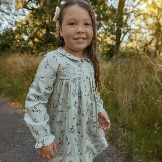 Sage Bloom Smocked Dress