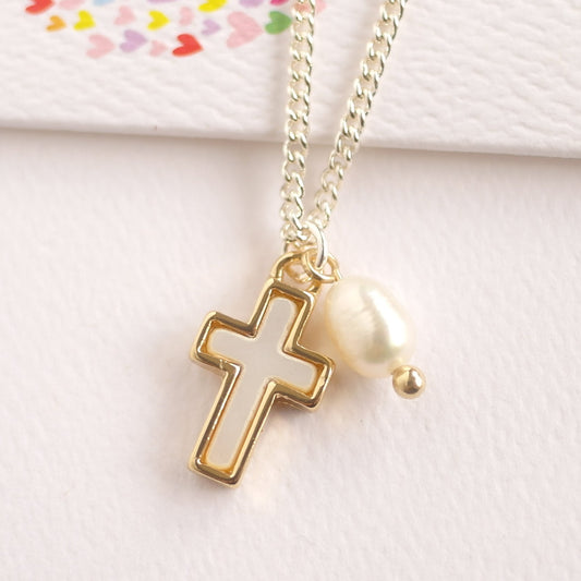 Freshwater Cross Necklace