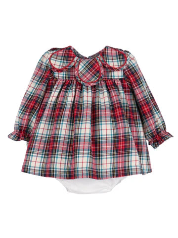 Gingerbread Plaid Petal Float Red Dress