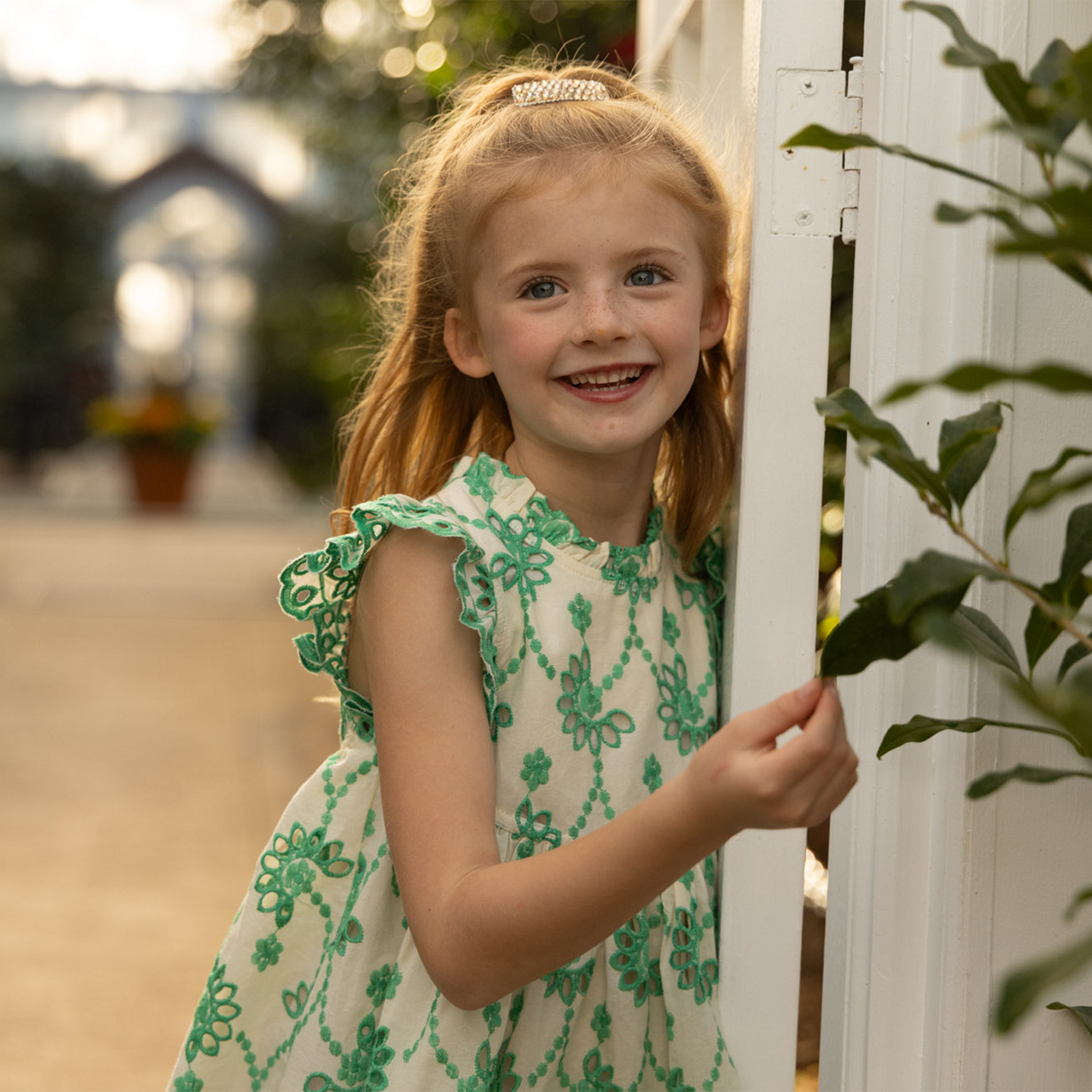 Kelly Green Eyelet Girls Eyelet Cynthia Dress 2 Kelly Green Eyelet Girls Eyelet Cynthia Dress 2