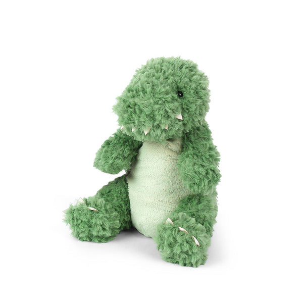 Green plush dinosaur. Stuffed animal