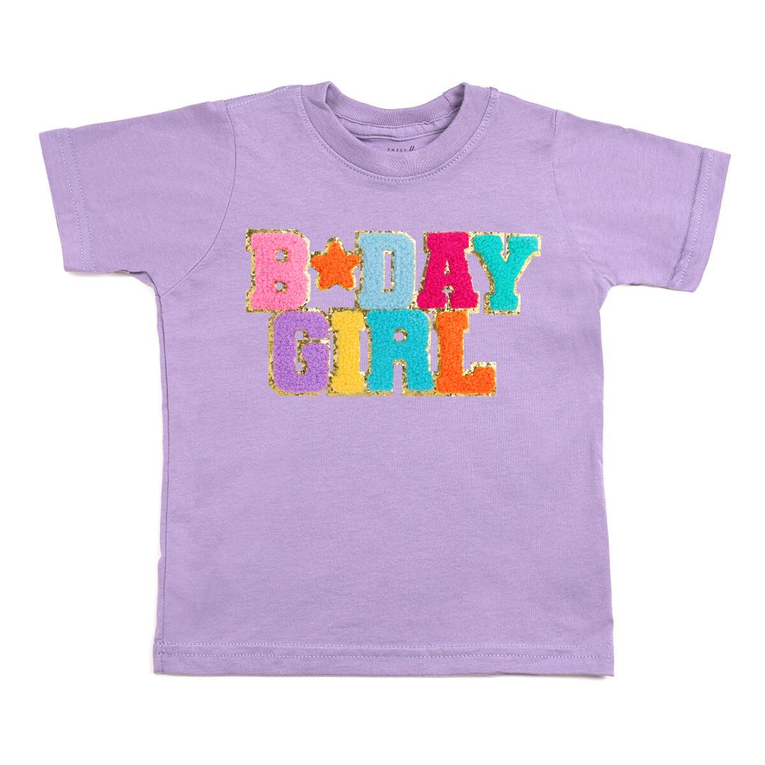 Bday Girl Patch Shirt Lavender