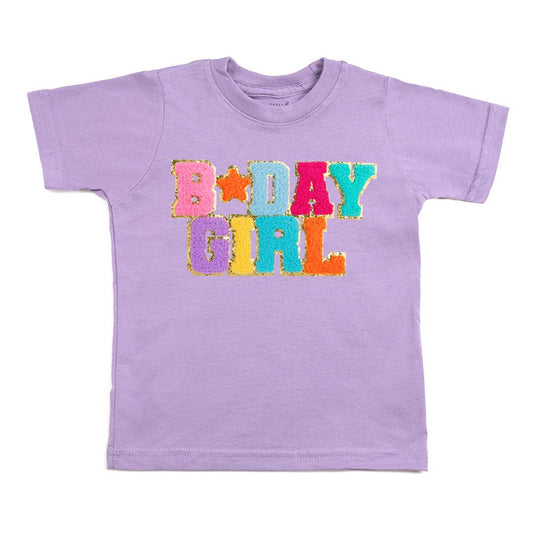 Bday Girl Patch Shirt Lavender