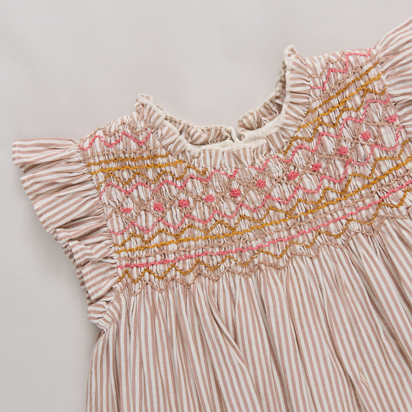 Tawny Brown Stripe Girls Stevie Dress