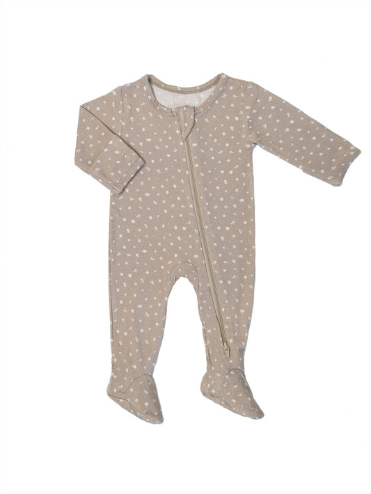 Taupe Blossom Footie