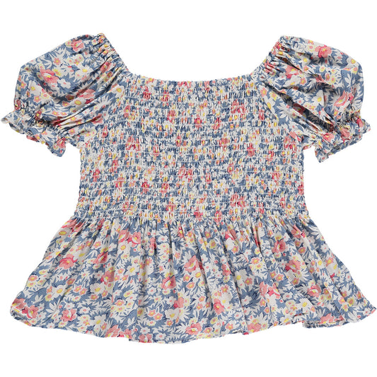 Blue Floral Elenor Top