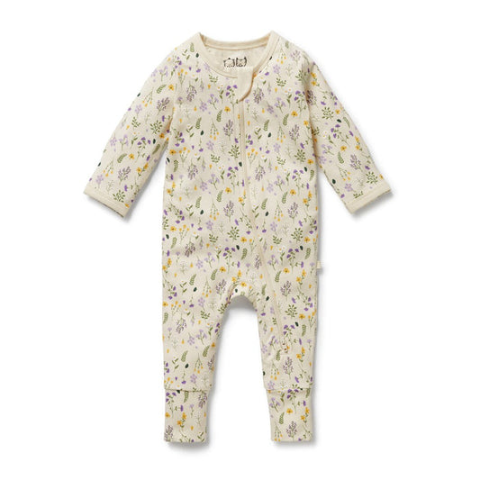 Bella Floral Zipsuit with Feet