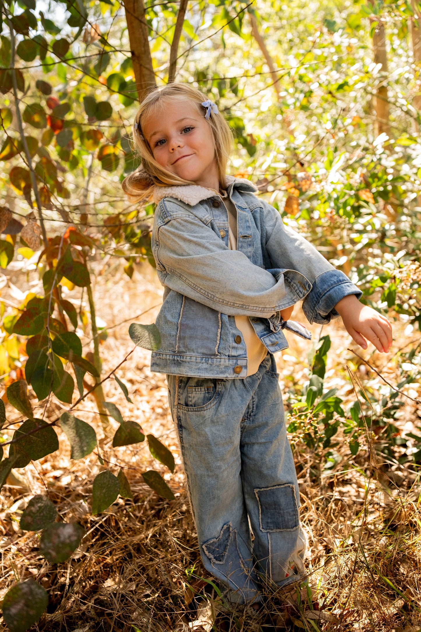 Patchwork Heart Denim Pants