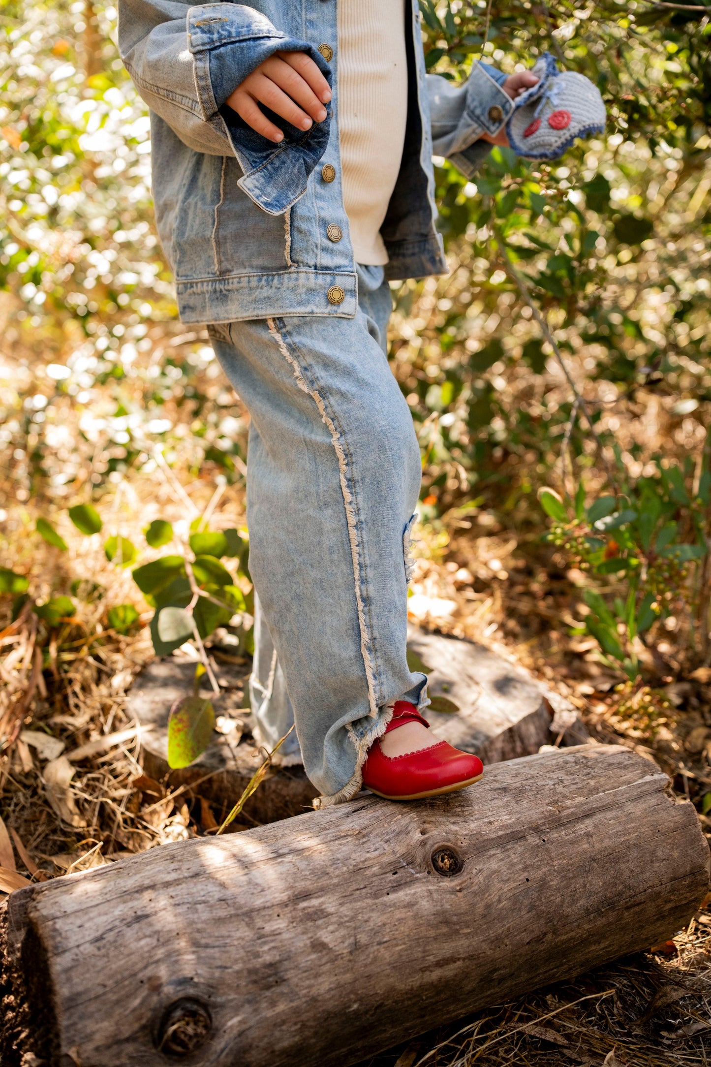 Patchwork Heart Denim Pants