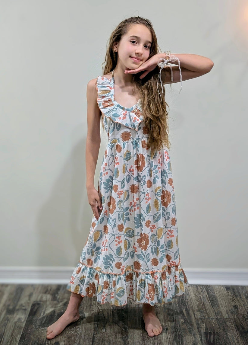 Sleeveless Dress w/ Frill and Ruffle Accents