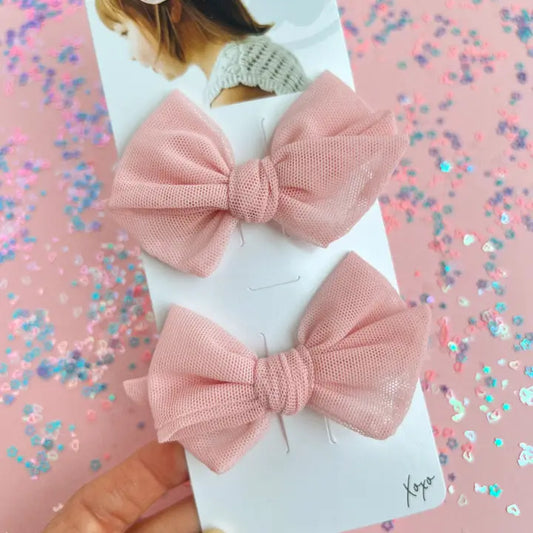 Rose Quartz Tulle 2pk Clips