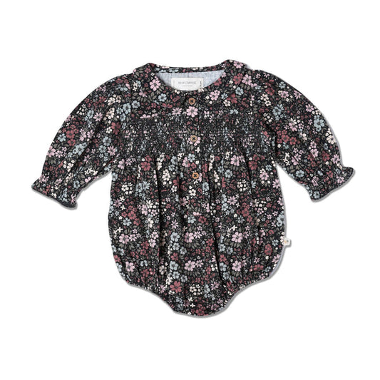 Bohemian Smocked Floral Romper
