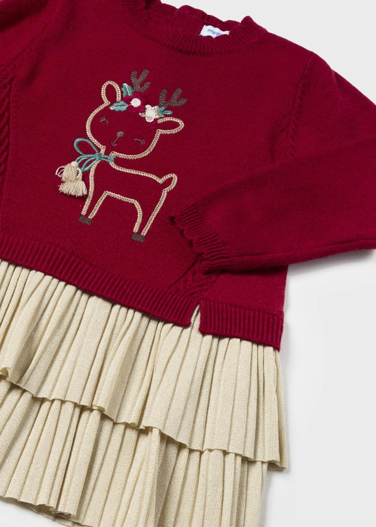 2911 Red Reindeer Dress