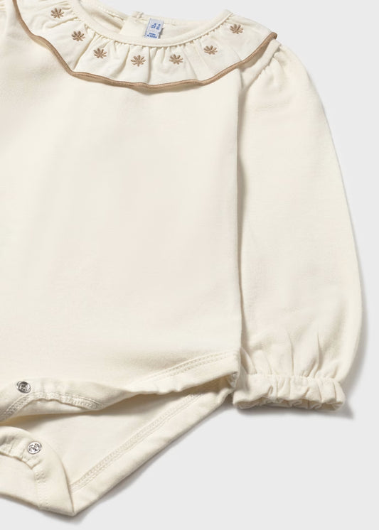 Ivory Bodysuit with Tulle Skirt Set
