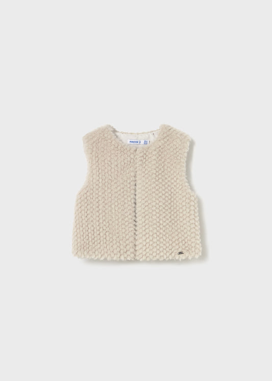 2359 Sand Faux Fur Vest