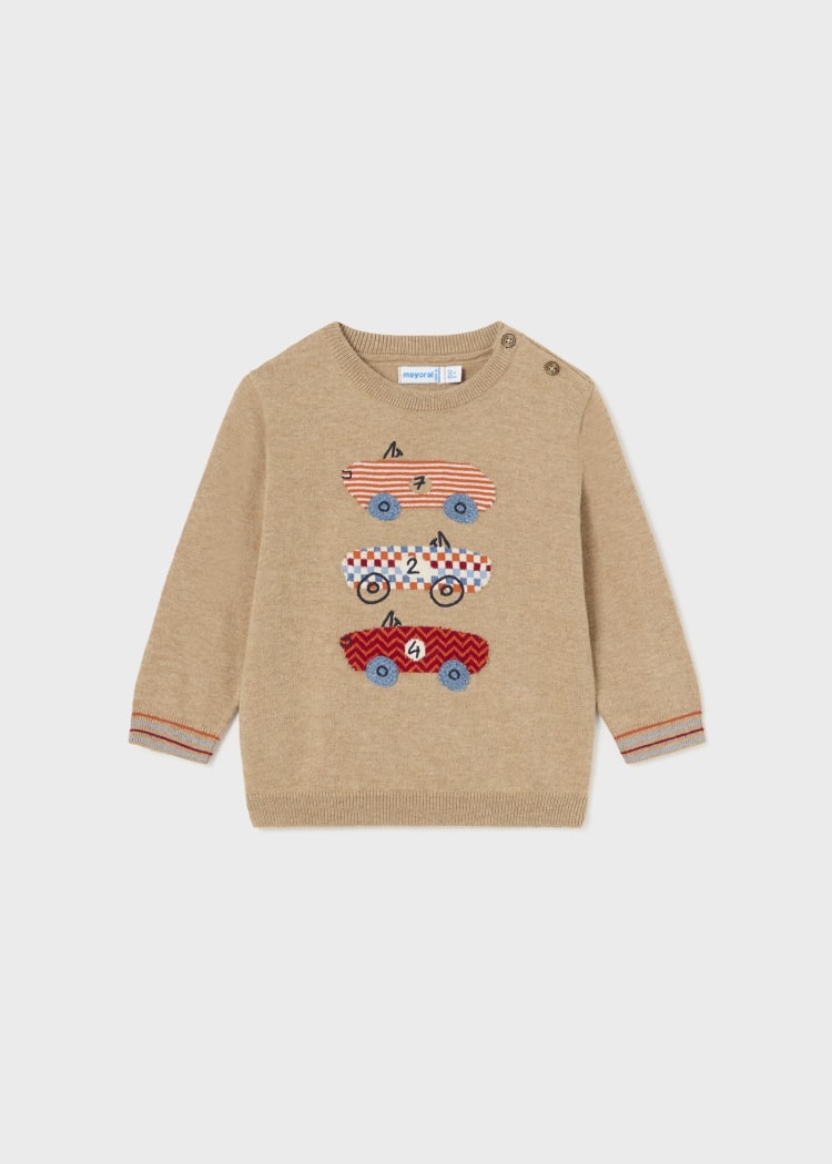 2313 Car Embroidered Sweater