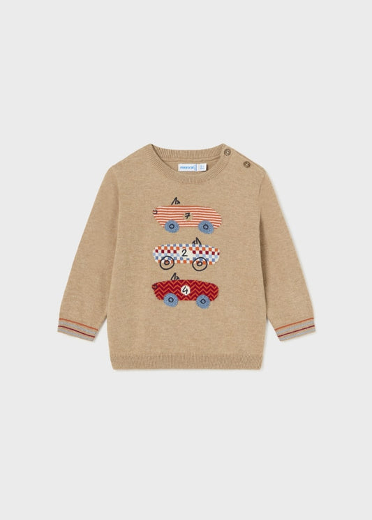 2313 Car Embroidered Sweater