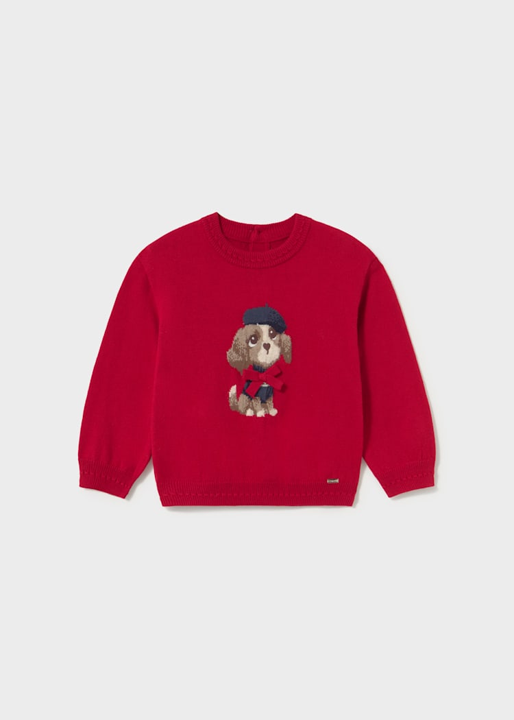 Red Jacquard Puppy Sweater